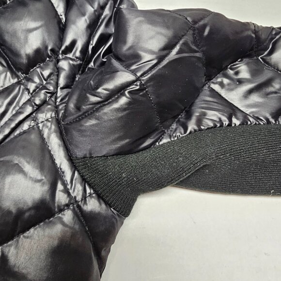 Puffer Quilt Black Womens BCBG Maxazria Womens Jacket Coat Belt Full Zip Long S - Picture 7 of 15